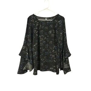 Sanctuary Moonchild Star Print Ruffle Sleeve Stargazer Blouse Top Size Large LG